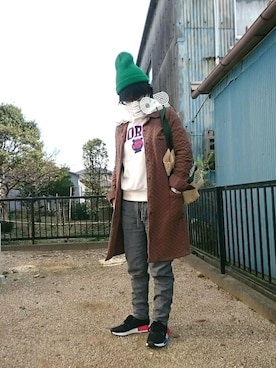 「adidas Originals（アディダスオリジナルス）のオリジナルス エヌ エム ディー [NMD RNR PK]（スニーカー）」を使った、ochoさん（レディース・152cm）の冬コーディネート