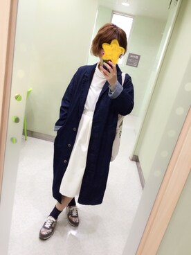 「くつした」｜「アイテム（その他アウター）」を使った、ねこねさん（レディース・162cm）の春コーディネート