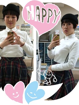 「ネコミミ」｜「アイテム（ハンチング/ベレー帽）」を使った、hinotori0824さん（レディース・164cm）の春コーディネート