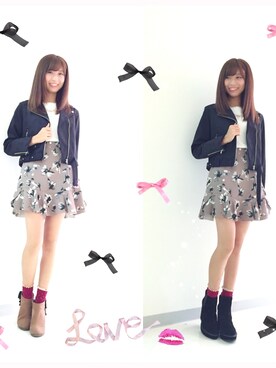「アイテム（ブーティ）」を使った、rena♡さん（レディース・162cm・20代）の秋コーディネート