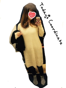 「JEANASIS（ジーナシス）のアイテム（スタジャン）」を使った、はまち(¨)♡さん（レディース・153cm）の冬コーディネート