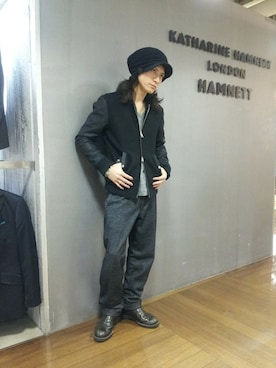 「HAMNETT（ハムネット）のアイテム（トップス）」を使った、大粒来　健明さん（メンズ・168cm）の冬コーディネート