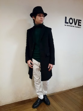 「HAMNETT（ハムネット）のアイテム（ジャケット/アウター）」を使った、大粒来　健明さん（メンズ・168cm）の冬コーディネート