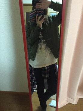 「アイテム（MA-1）」を使った、リニンクさん（レディース・156cm・20代）の春コーディネート