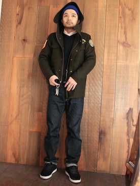 「VIVIFY（ビビファイ）のアイテム（財布/小物）」を使った、ANCHORさん（メンズ・170cm）の冬コーディネート