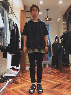 遊雅さんの「BオーガニックコットンポケットTシャツ(半袖)」を使ったコーディネート