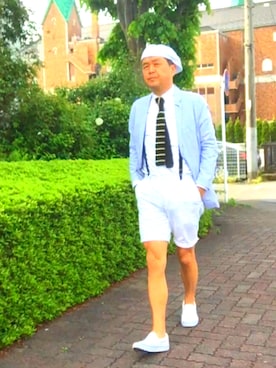 「ニットタイ」｜「アイテム（その他）」を使った、でゑさん（メンズ・175cm）の春コーディネート