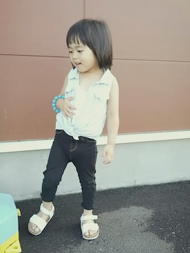 「西松屋」｜「アイテム（アクセサリー）」を使った、myao.noonさん（キッズ・90cm）の夏コーディネート