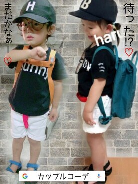 「カップルコーデ」｜haruhisa（⁘‿̑̈⁘）さん（キッズ・90cm）の夏コーディネート