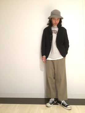 「Engineered Garments（エンジニアードガーメンツ）のアイテム」を使った、kenichi iwasakiさん（メンズ・178cm）の春コーディネート
