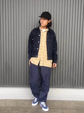 「CIAOPANIC（チャオパニック）のアイテム（帽子）」を使った、kenichi iwasakiさん（メンズ・178cm）の春コーディネート