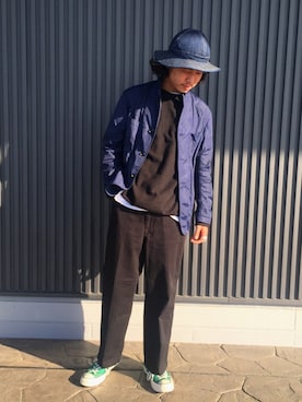 「Engineered Garments（エンジニアードガーメンツ）のアイテム」を使った、kenichi iwasakiさん（メンズ・178cm）の春コーディネート