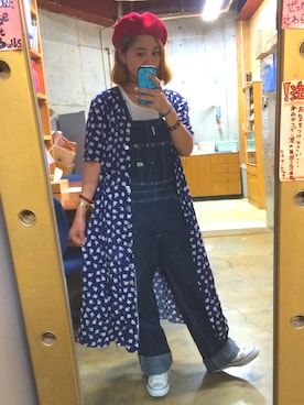 「Lee（リー）のアイテム（サロペット/オーバーオール）」を使った、ayaさん（レディース・152cm）の春コーディネート