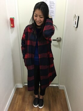 「A land（エーランド）のアイテム（ジャケット/アウター）」を使った、Carol Liさん（レディース・152cm）の冬コーディネート