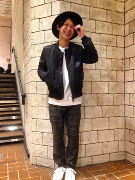 「And A（アンドエー）のアイテム（ブルゾン）」を使った、takanoさん（メンズ・168cm）の秋コーディネート