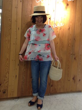 「ASZAKKA（アザッカ）のアイテム（バッグ）」を使った、mikaiwanotaniさん（レディース・158cm）の春コーディネート