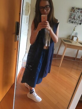 「Bershka（ベルシュカ）のアイテム（シャツ/ブラウス、ホワイト系）」を使った、Summerさん（レディース）の夏コーディネート