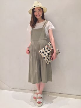 「Another Edition」｜「アイテム（サロペット/オーバーオール）」を使った、momoさん（レディース・162cm）の夏コーディネート