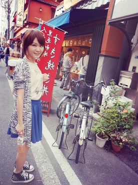 「H&M（エイチ・アンド・エム）のアイテム（ピーコート）」を使った、許蘋果さん（レディース・158cm）の夏コーディネート