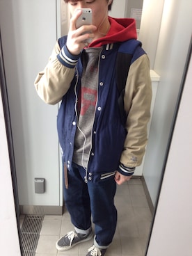 「HUF（ハフ）のアイテム（ナイロンジャケット）」を使った、daichiさん（メンズ・171cm）の春コーディネート