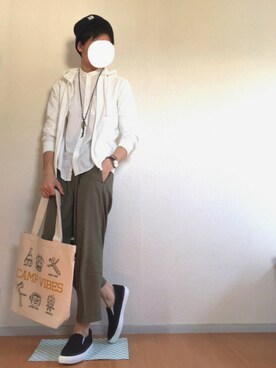 竜太郎さんの「MEN ライトウエイトフルジップパーカ（長袖）」を使ったコーディネート