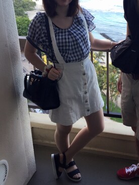 「ワイキキ」｜さちゃんさん（レディース・158cm）の夏コーディネート