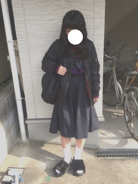 「黒髪」｜「アイテム（ブルゾン）」を使った、みち🌙さん（レディース・150cm）の冬コーディネート