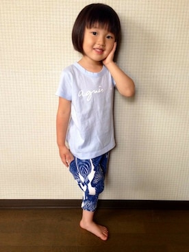 「アニエスベー」｜agnès b. Enfant店長さん（キッズ・96cm）の夏コーディネート