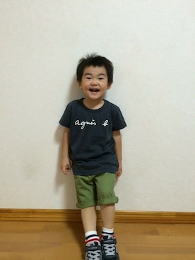 「アニエスベー」｜agnès b. Enfant店長さん（キッズ・97cm）の秋コーディネート