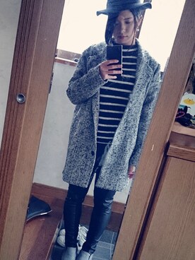 「アイテム（その他シューズ、グレー系）」を使った、saki.hさん（レディース・156cm）の冬コーディネート