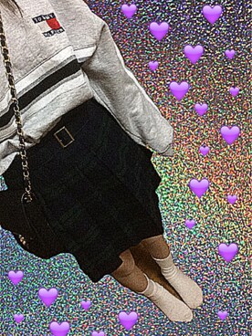 「サマンサタバサ」｜「アイテム（スウェット）」を使った、paana.さん（レディース・159cm）の冬コーディネート
