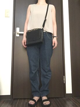 「ボーイフレンドデニム」｜「アイテム（サロペット/オーバーオール）」を使った、kanchan○さん（レディース・157cm）の夏コーディネート