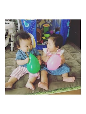 「babygap」｜「アイテム（キャミソール）」を使った、hanetoraさん（キッズ・80cm）の夏コーディネート