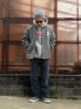 「ニットキャップ」｜「アイテム（スタジャン）」を使った、psychojunkyさん（メンズ・170cm）の冬コーディネート