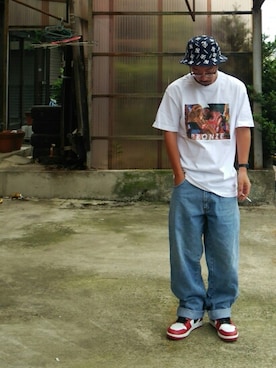 「テーパードデニム」｜psychojunkyさん（メンズ・170cm）の夏コーディネート