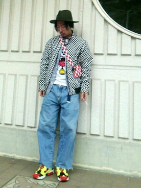 「切りっぱなしデニム」｜「アイテム（ブルゾン）」を使った、psychojunkyさん（メンズ・170cm）の秋コーディネート