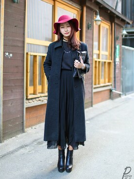 「streetsnap」｜「アイテム（アクセサリー）」を使った、패션맥(passionMaG.co.kr)さん（レディース・172cm）の冬コーディネート