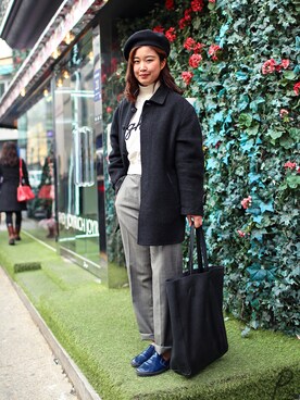 「streetsnap」｜「アイテム（アクセサリー）」を使った、패션맥(passionMaG.co.kr)さん（レディース・163cm）の冬コーディネート