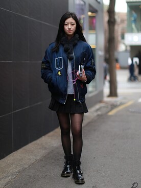 「streetsnap」｜「アイテム（ブーツ）」を使った、패션맥(passionMaG.co.kr)さん（レディース・163cm）の春コーディネート