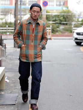 「A（エィス）のアイテム（パンツ）」を使った、패션맥(passionMaG.co.kr)さん（メンズ・177cm）の春コーディネート