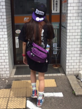 「アイテム（アナログ腕時計、ピンク系）」を使った、びすこさん（レディース・163cm）の秋コーディネート