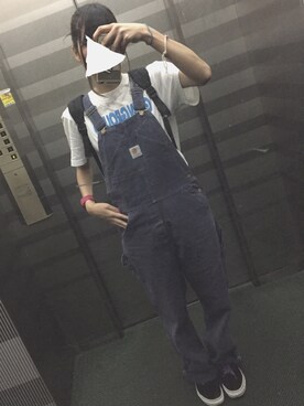 「MXMXM」｜「アイテム（オールインワン・サロペット）」を使った、びすこさん（レディース・163cm）の夏コーディネート