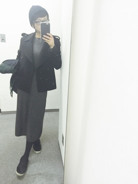 「アイテム（ピーコート）」を使った、kimiさん（レディース・162cm・30代）の冬コーディネート