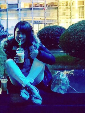 「Abercrombie&Fitch（アバークロンビーアンドフィッチ）のアイテム（ダウンジャケット/コート）」を使った、n.さん（レディース・154cm）の春コーディネート