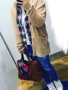 「アイテム（ハンカチ/ハンドタオル）」を使った、maricoroさん（レディース・157cm）の冬コーディネート