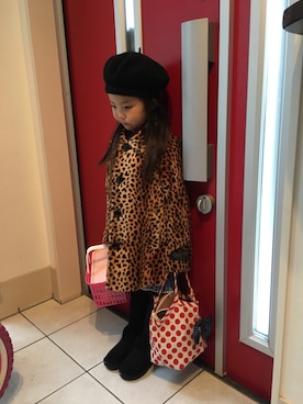 「ヒョウ柄コート」｜akokoさん（キッズ・100cm）の秋コーディネート
