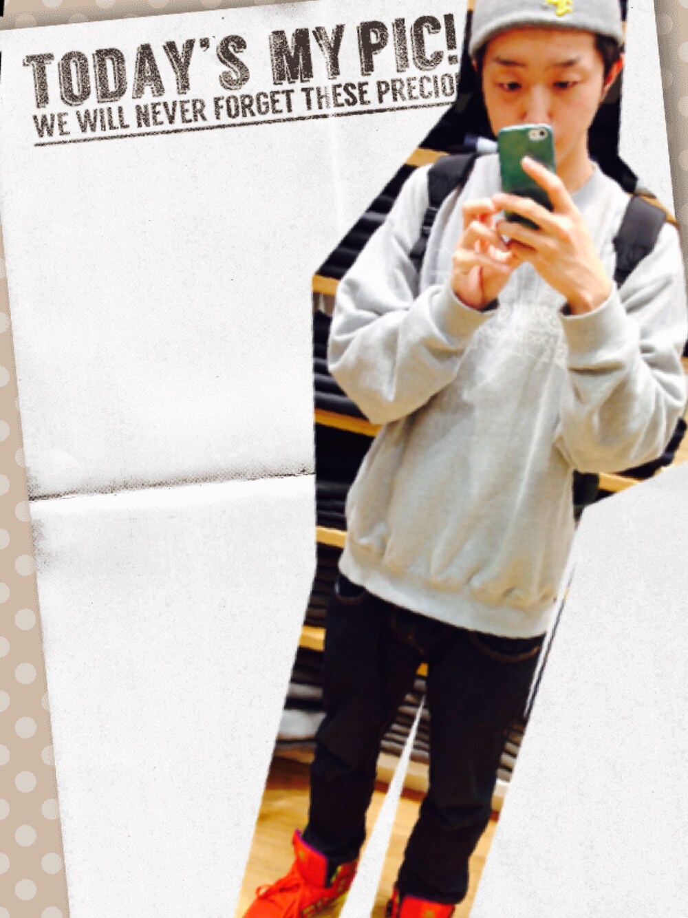 「SUPRA、holiday、street、TOKYO、spring、skate、dance」｜「CATS!のアイテム（スウェット、グレー系）」を使った、OH!さん（メンズ・168cm）の春コーディネートの1枚目の写真