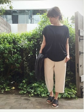 「JOURNAL STANDARD LUXE（ジャーナルスタンダード　ラックス）のアイテム（その他シューズ）」を使った、journal standard luxe 表参道店スタッフさん（レディース・159cm）の春コーディネート