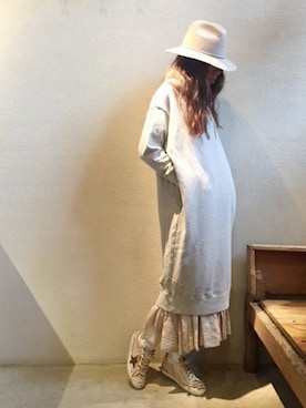 「スウェットワンピース」｜journal standard luxe 表参道店スタッフさん（レディース・160cm）の秋コーディネート