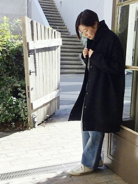 「JOURNAL STANDARD LUXE（ジャーナルスタンダード　ラックス）のアイテム（ジャケット/アウター）」を使った、journal standard luxe 表参道店スタッフさん（レディース・163cm）の冬コーディネート